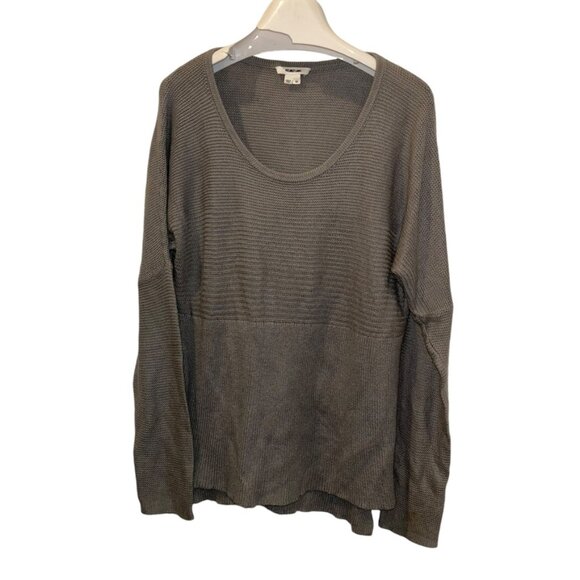 Helmut Lang Sweaters - helmut lang dove gray waffle textured scoop neck sweater M